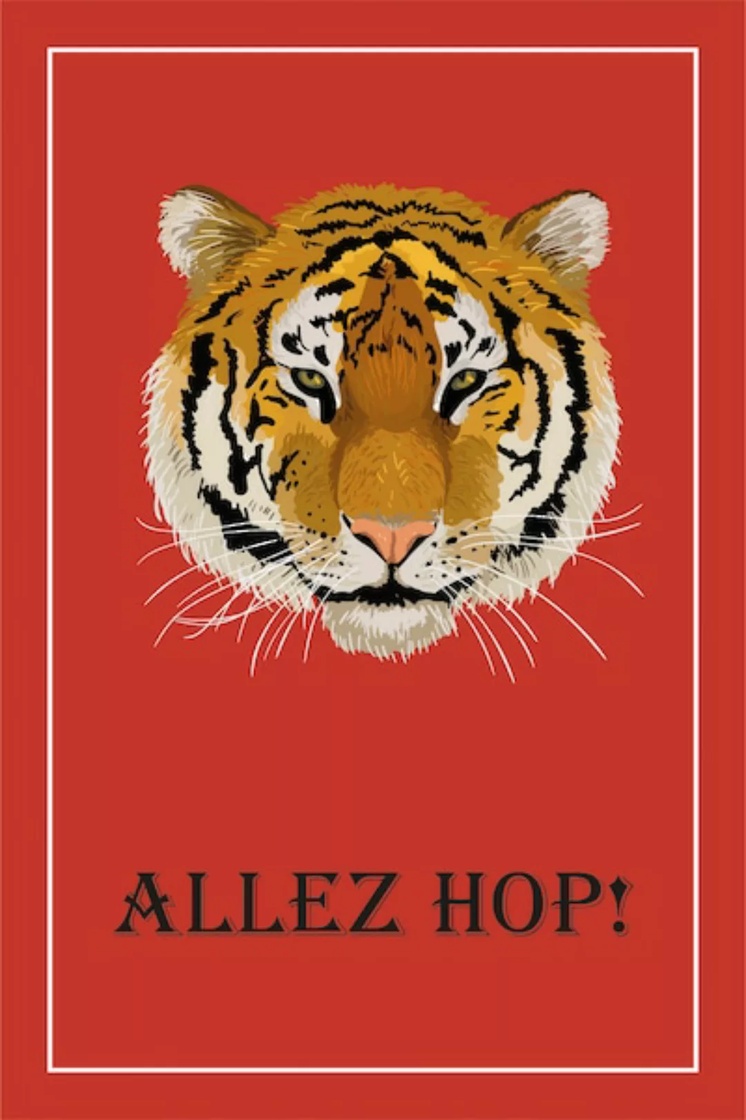 queence Leinwandbild "Tiger ALLEZ HOP" günstig online kaufen