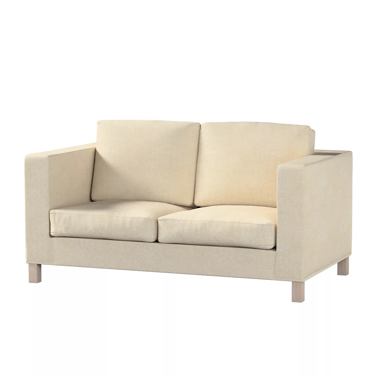 Bezug für Karlanda 2-Sitzer Sofa nicht ausklappbar, kurz, grau-beige, 60cm günstig online kaufen