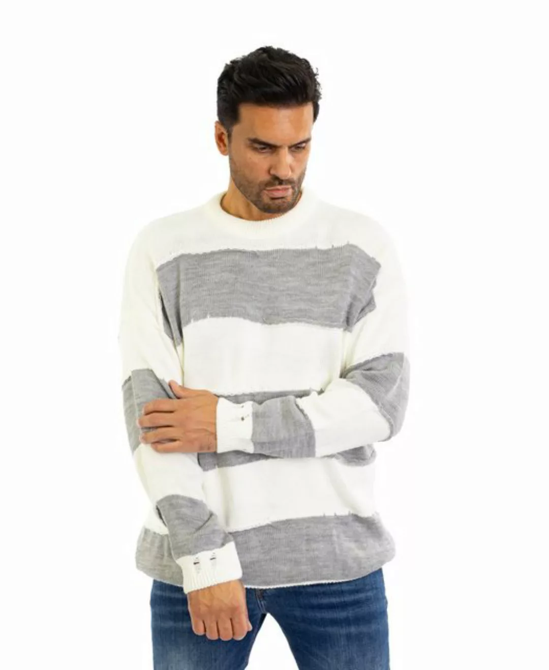 Denim Distriqt Strickpullover Herren Oversized Übergangs Strickpullover Des günstig online kaufen