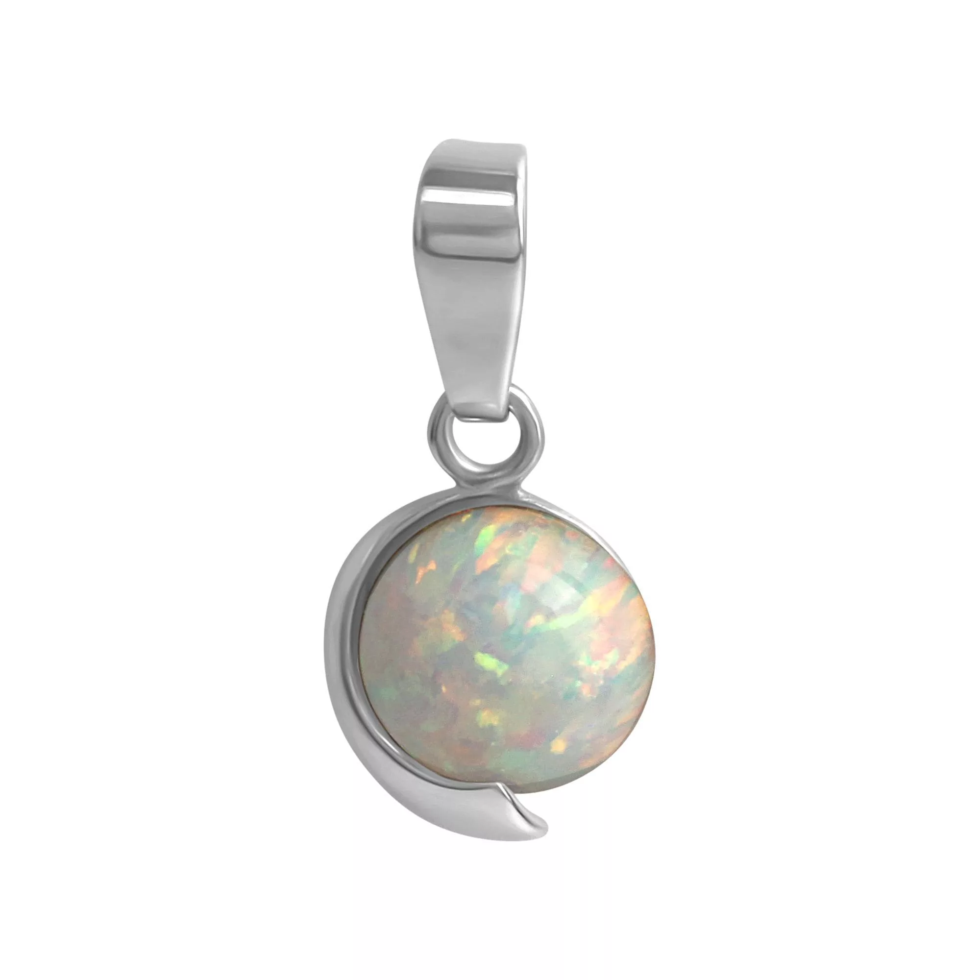 Vivance Kettenanhänger "925/- Sterling Silber rhodiniert imit. Opal weiß" günstig online kaufen