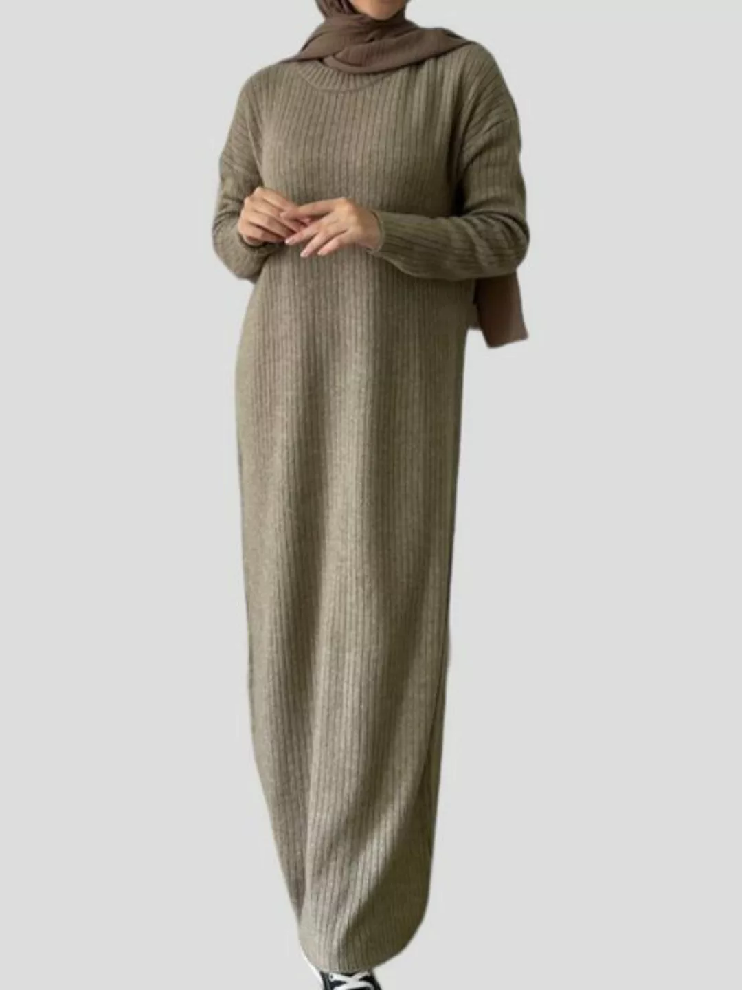 Aymasal Longpullover Pulloverkleid Kleid Langkleid Langpullover Abaya Baumw günstig online kaufen