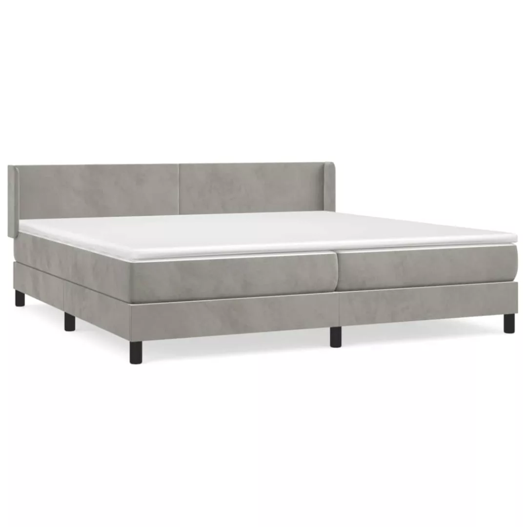 Vidaxl Boxspringbett Mit Matratze Hellgrau 200x200 Cm Samt günstig online kaufen