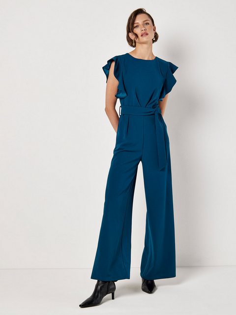 Apricot Jumpsuit mit gerafften Ärmeln, (2-tlg., Stoffgürtel) mit Bindegürte günstig online kaufen