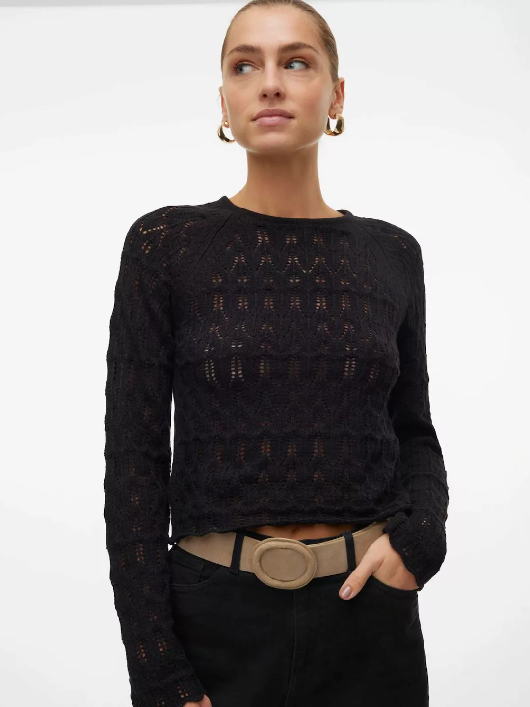 Vero Moda Strickpullover "VMNEWFABIENNE LS O-NECK PULLOVER NOOS" günstig online kaufen