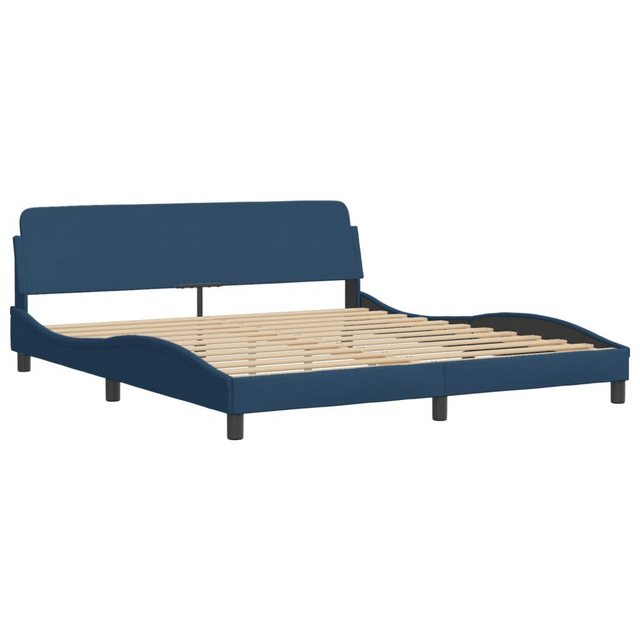 vidaXL Bett Bettgestell mit Kopfteil Blau 180x200 cm Stoff günstig online kaufen