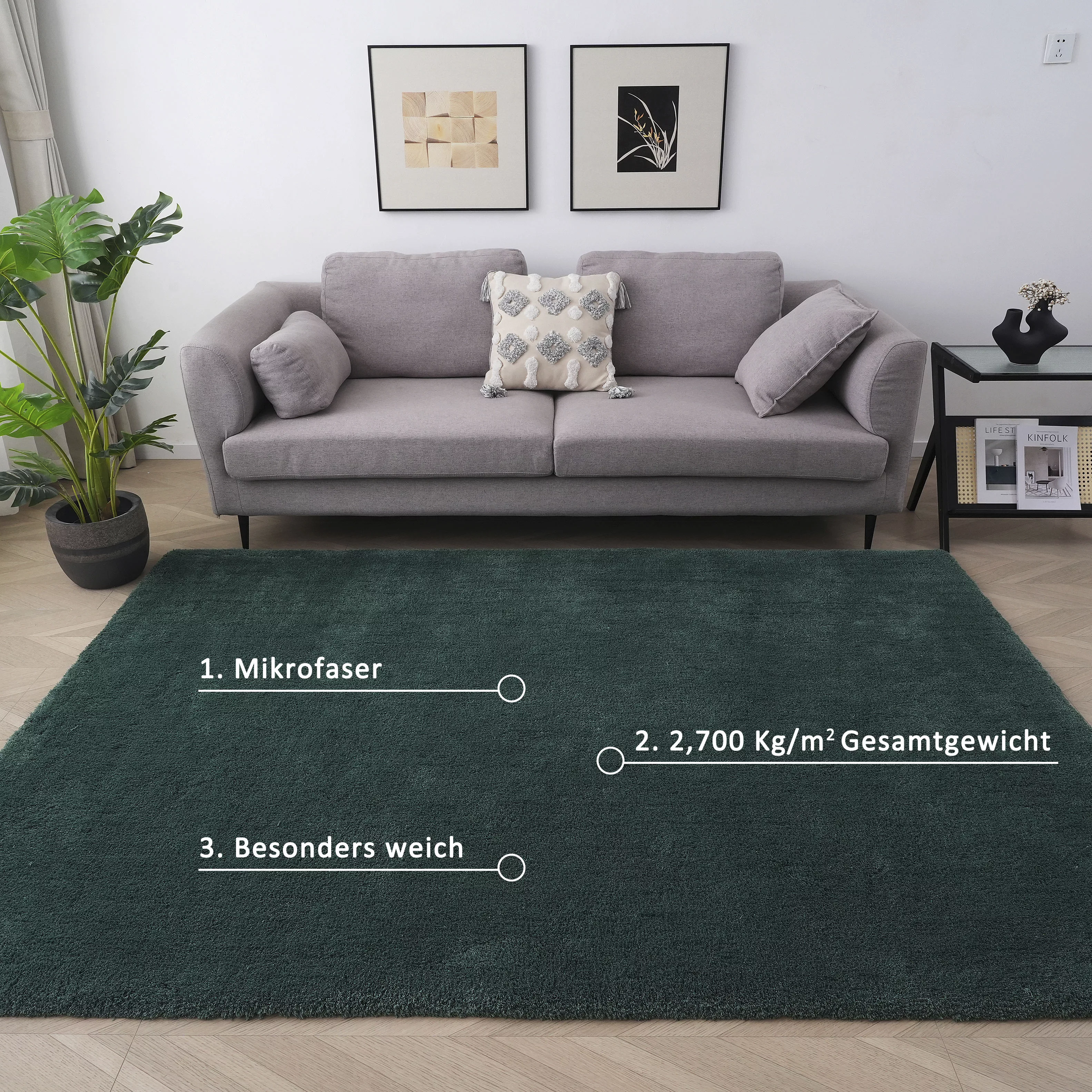 my home Hochflor-Teppich »Microfaser Teppich Magong, besonders weich, sehr günstig online kaufen