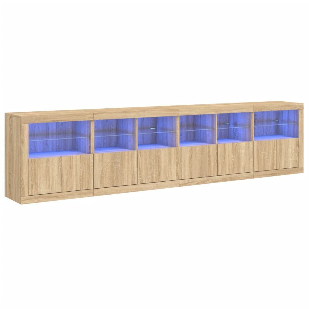 vidaXL Sideboard Sideboard mit LED-Leuchten Sonoma-Eiche günstig online kaufen