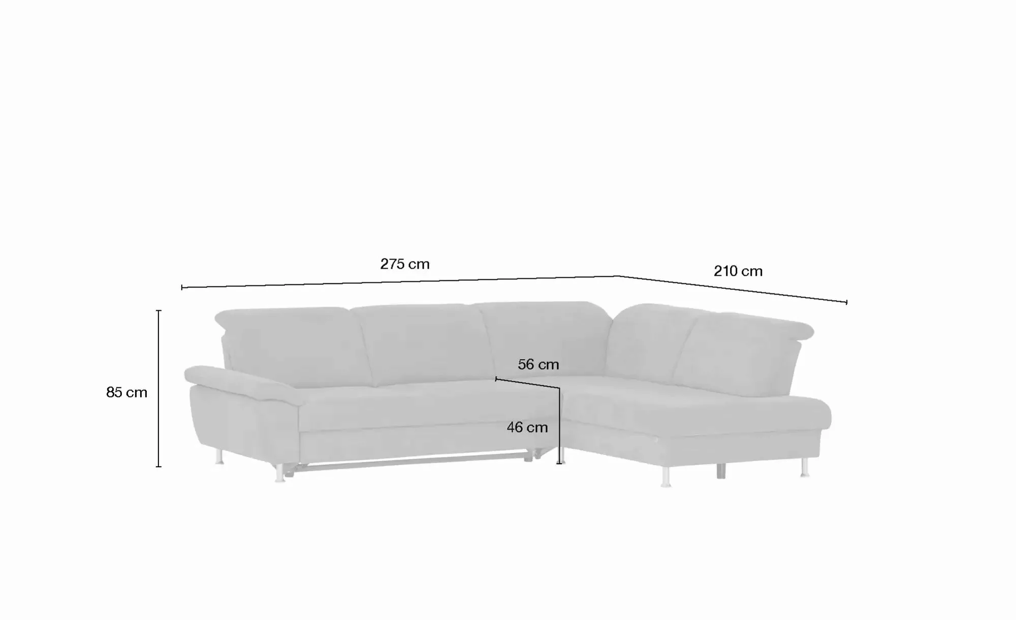 Diva Ecksofa  Diva Lounge ¦ creme ¦ Maße (cm): B: 275 H: 85 T: 210.0 Polste günstig online kaufen