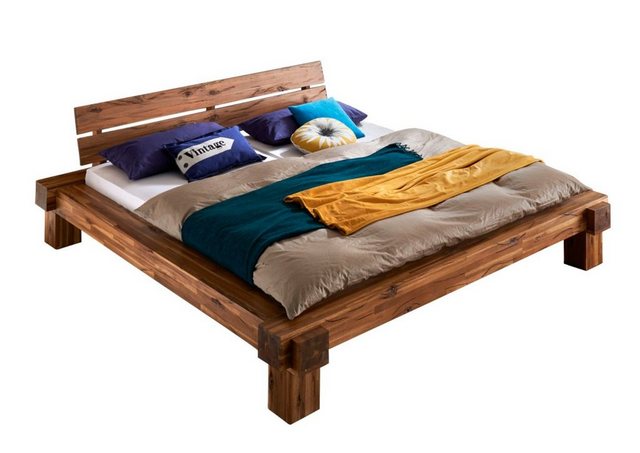 SAM® Holzbett, Akazienholz massiv, Doppelbett im rustikalen Design günstig online kaufen