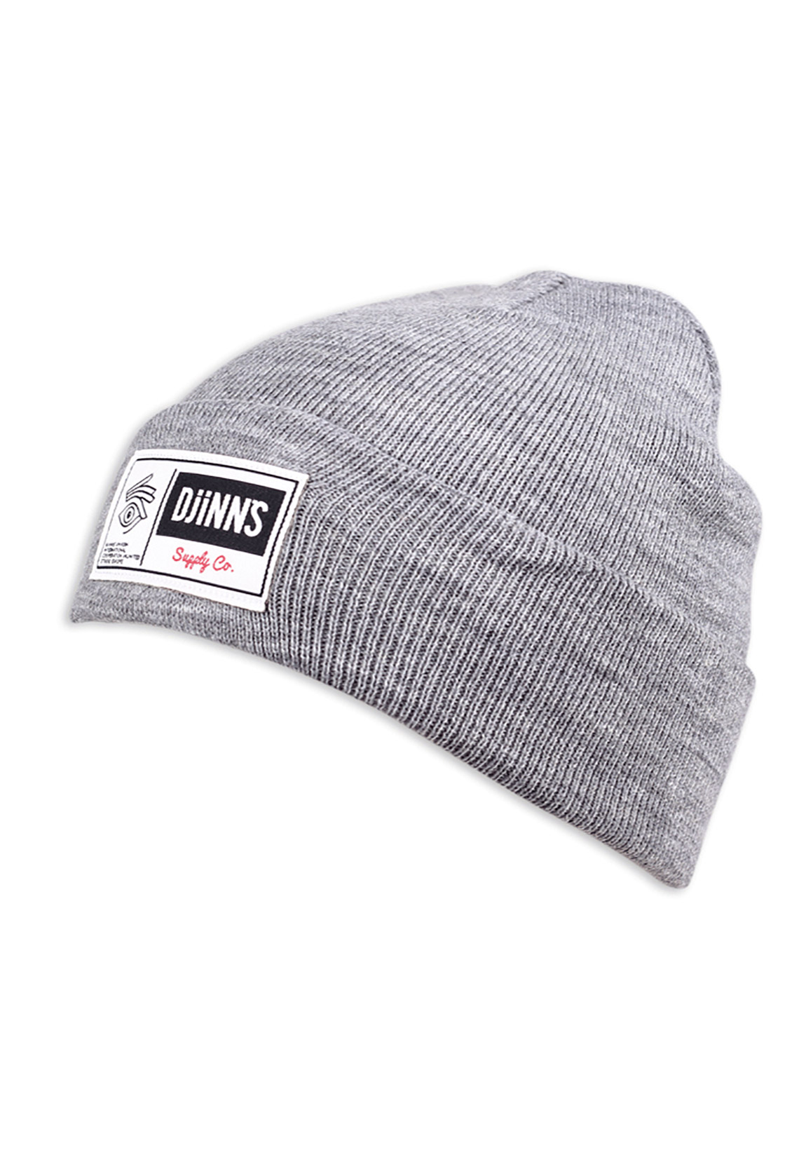 Djinns Beanie BIG LABEL Heather Grey Grau günstig online kaufen