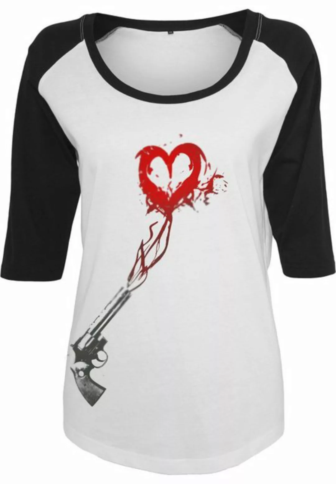 MisterTee T-Shirt MisterTee Damen Ladies Pistol Heart Raglan Tee (1-tlg) günstig online kaufen