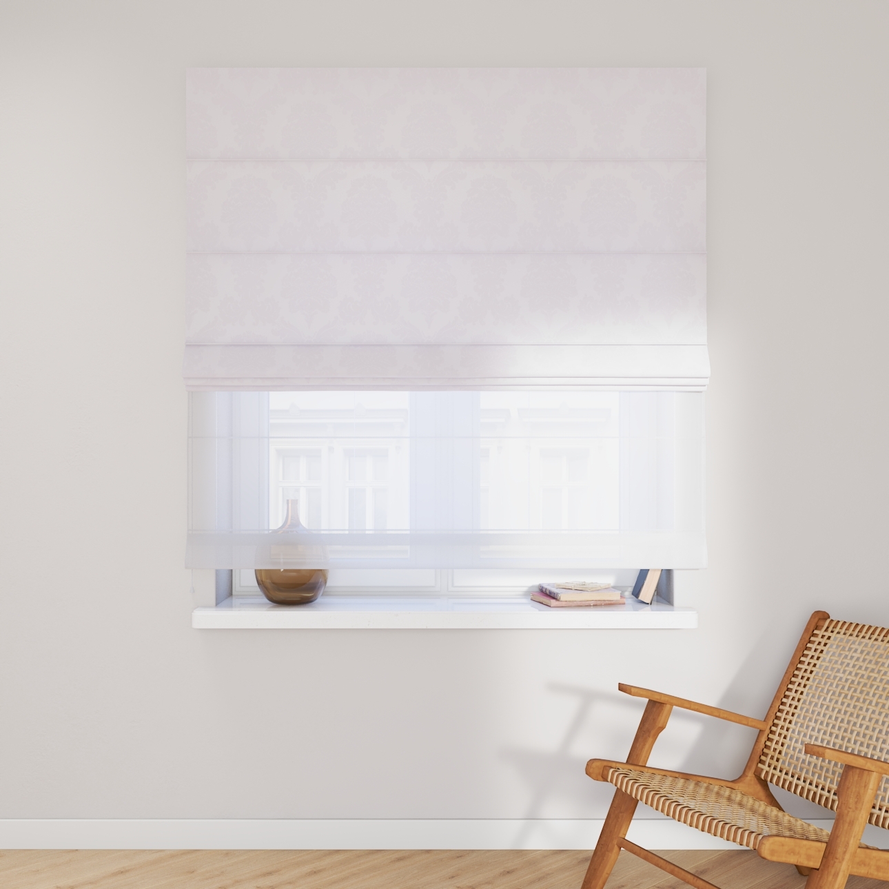 Dekoria Doppelraffrollo Duo, weiß , 160 x 170 cm günstig online kaufen
