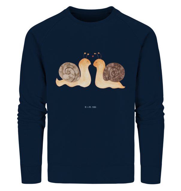 Mr. & Mrs. Panda Longpullover Größe S Schnecken Liebe - French Navy - Gesch günstig online kaufen