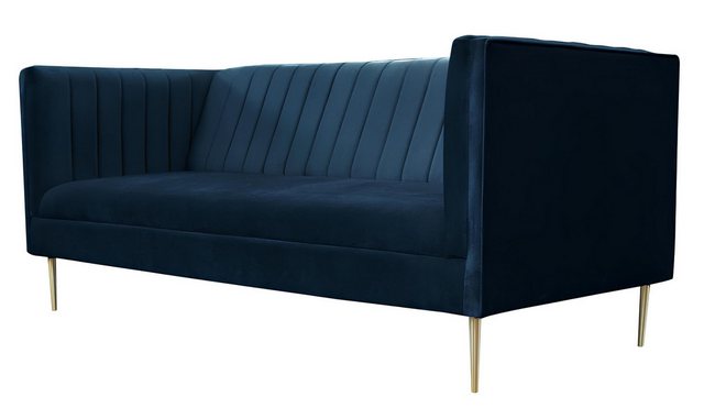 Xlmoebel Sofa Zweiplatz-Sofa in Textil navyblau für stilvolle Wohnzimmerges günstig online kaufen