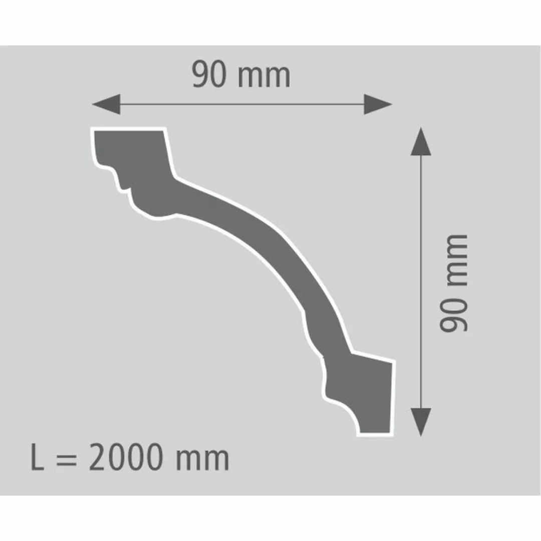 PROVISTON Stuckleiste Polystyrol, 90 x 90 günstig online kaufen
