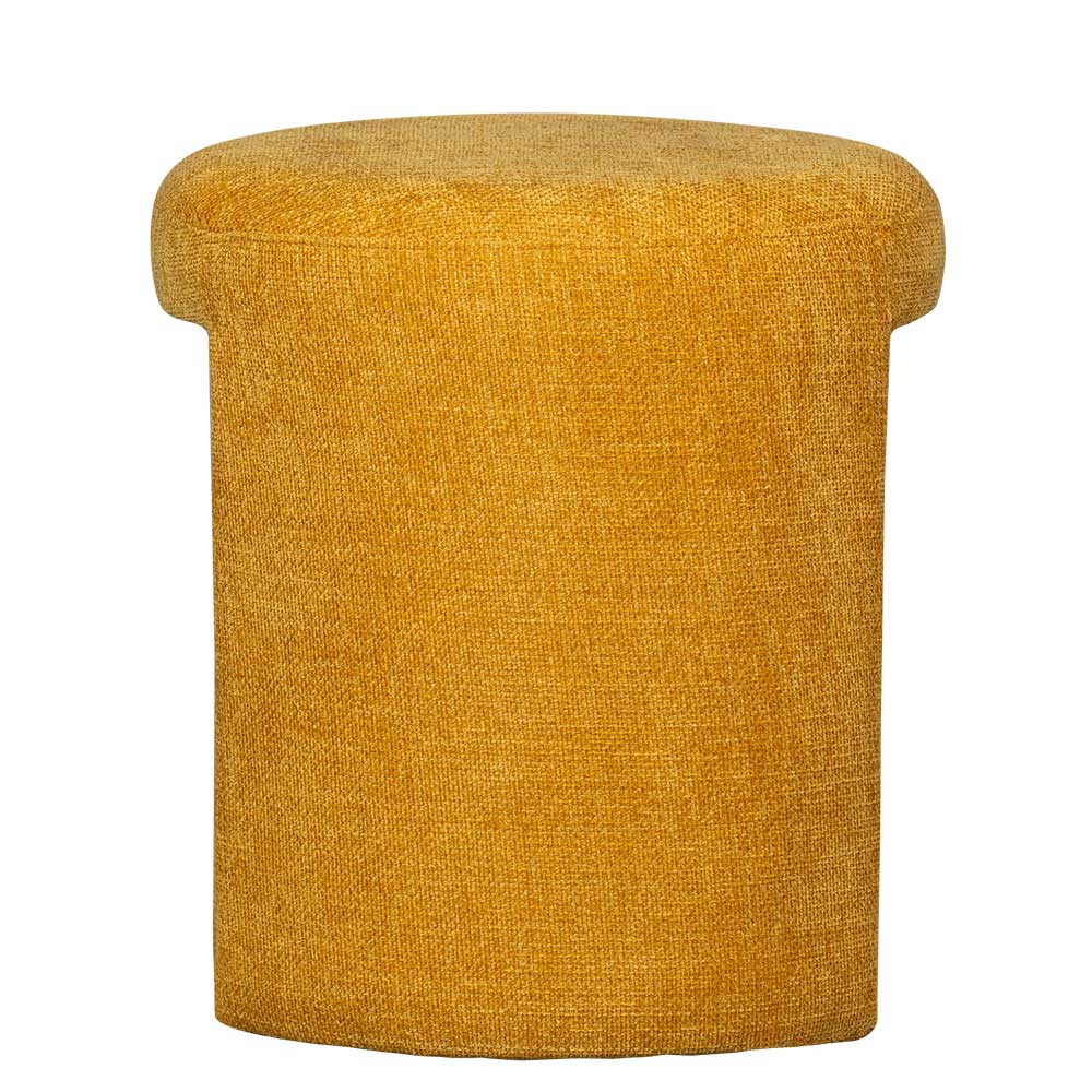 Hocker Polsterhocker in Gelb aus Chenillegewebe (2er Set) günstig online kaufen