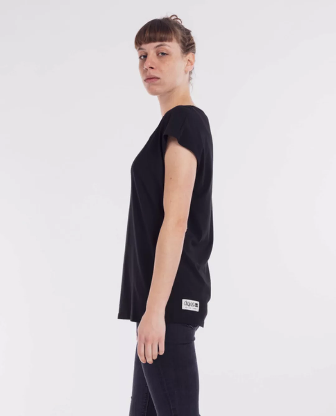 Damen T-shirt Modal-baumwolle | Nero | Schwarz günstig online kaufen