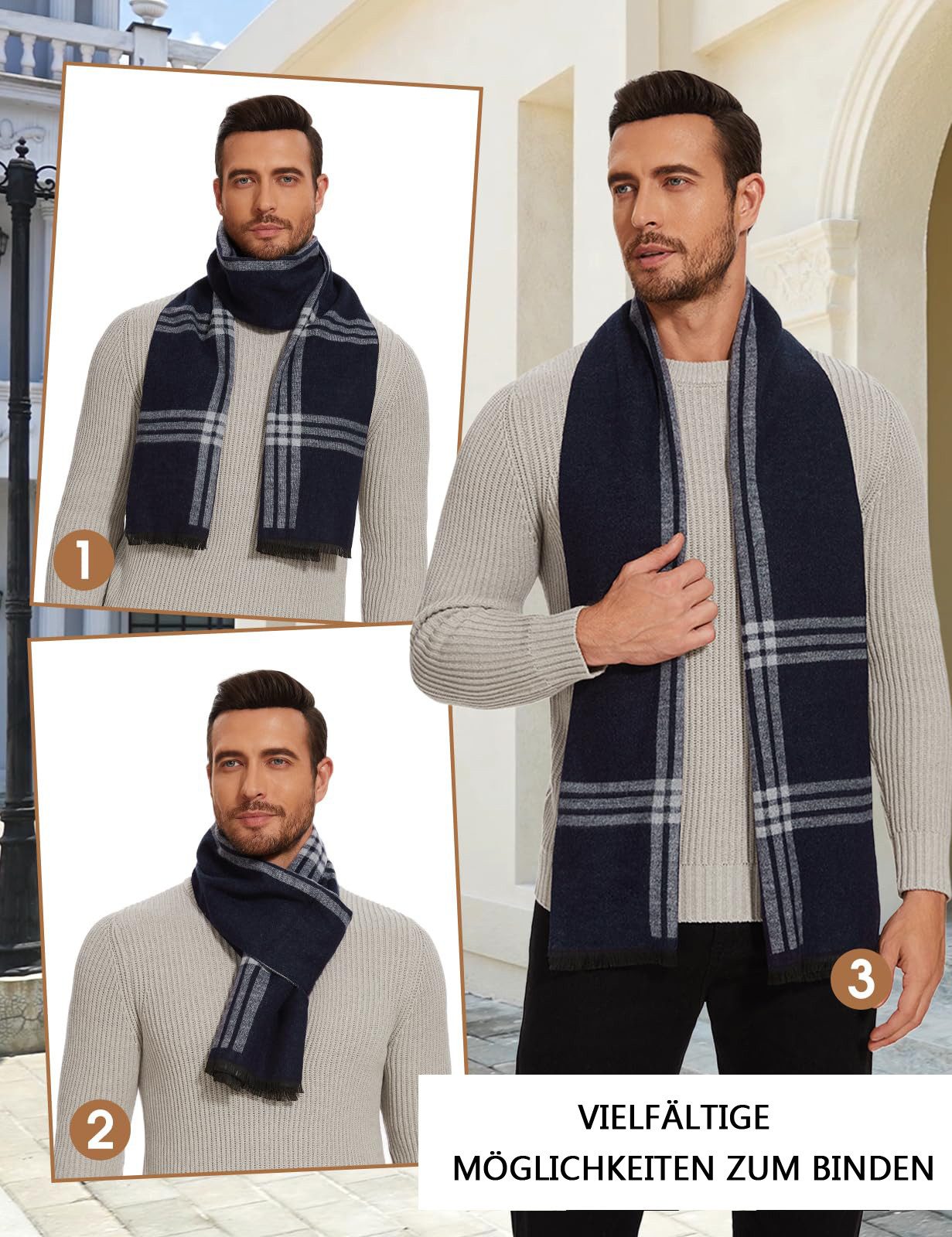 Coonoor Modeschal Winterschal Strickschal Weicher karierter günstig online kaufen