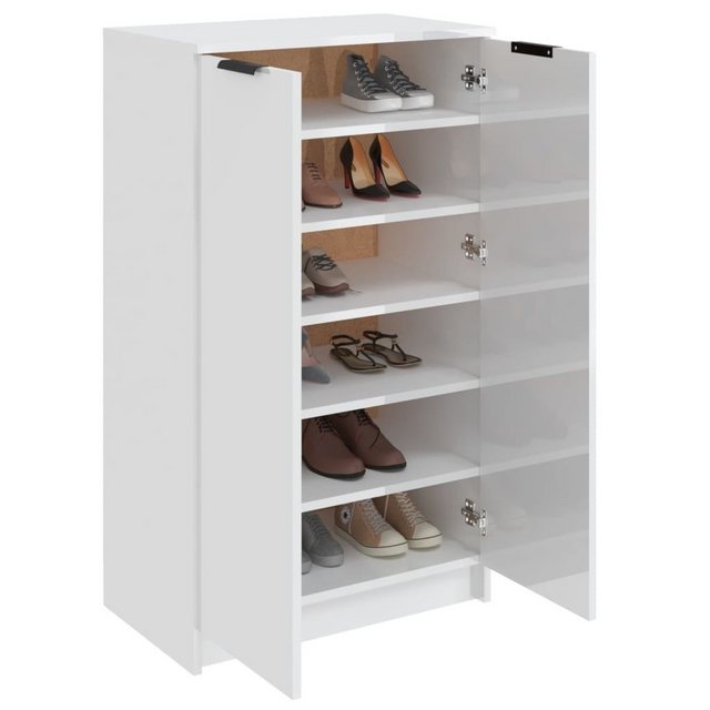 vidaXL Schuhschrank Schuhschrank Hochglanz-Weiß 59x35x100 cm Spanplatte günstig online kaufen