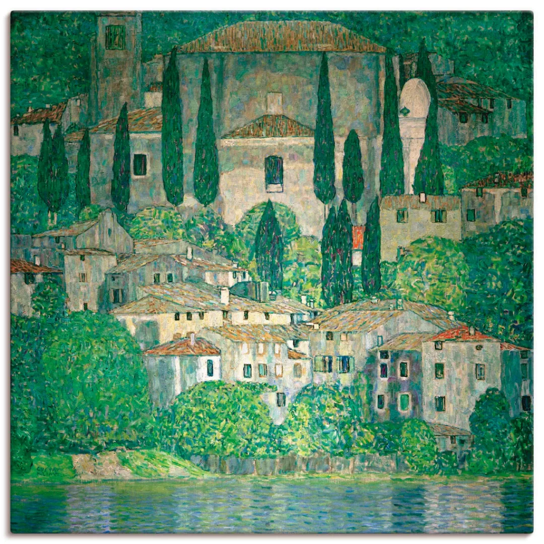 Artland Leinwandbild »Kirche in Cassone (Landschaft mit Zypres«, Europa, (1 günstig online kaufen