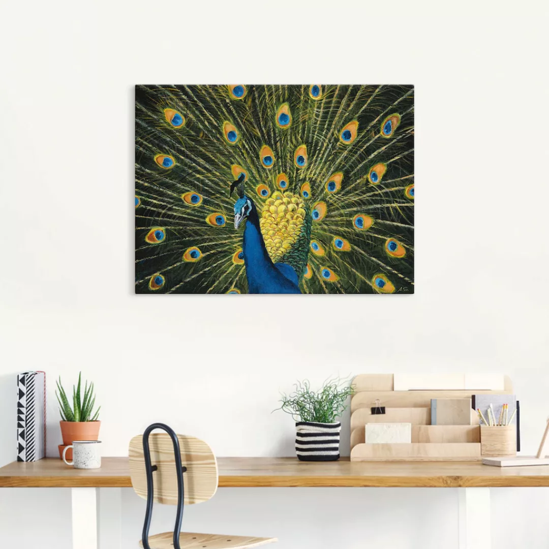 Artland Wandbild »Pfau«, Vögel, (1 St.), als Alubild, Outdoorbild, Leinwand günstig online kaufen