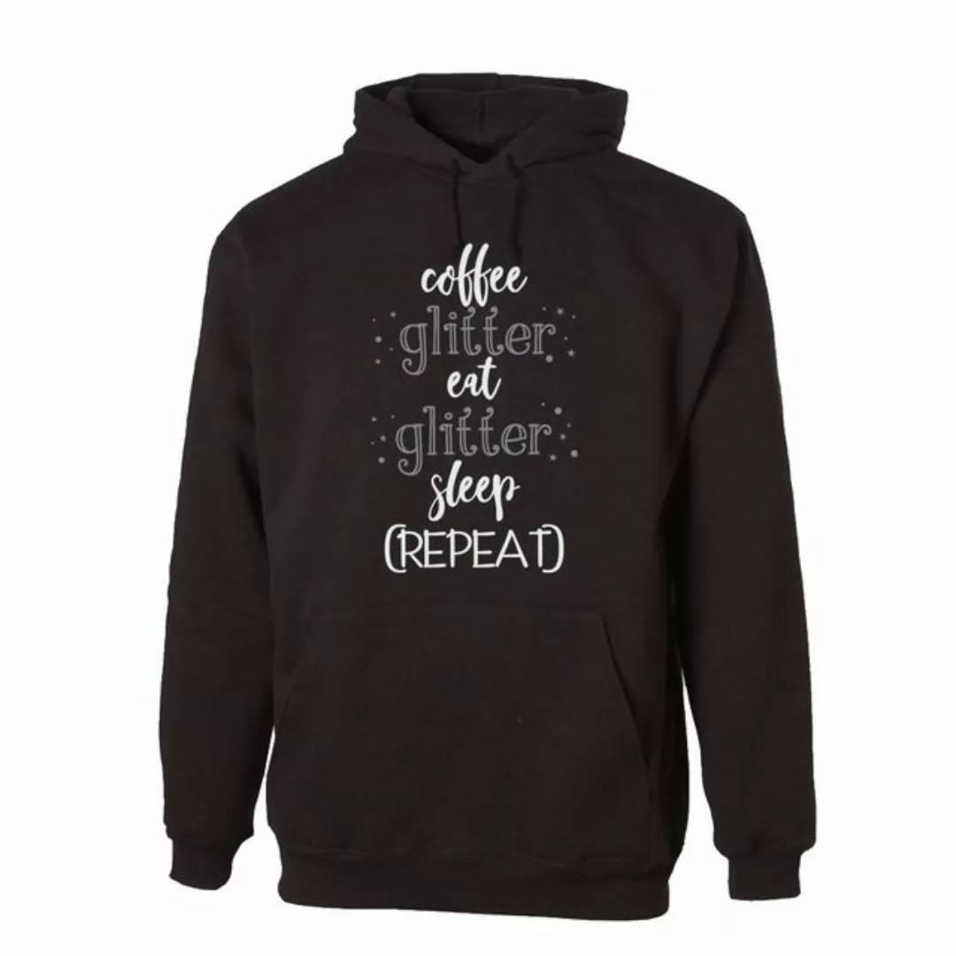 G-graphics Hoodie Coffee – glitter – Eat – glitter – Sleep (repeat) Unisex, günstig online kaufen