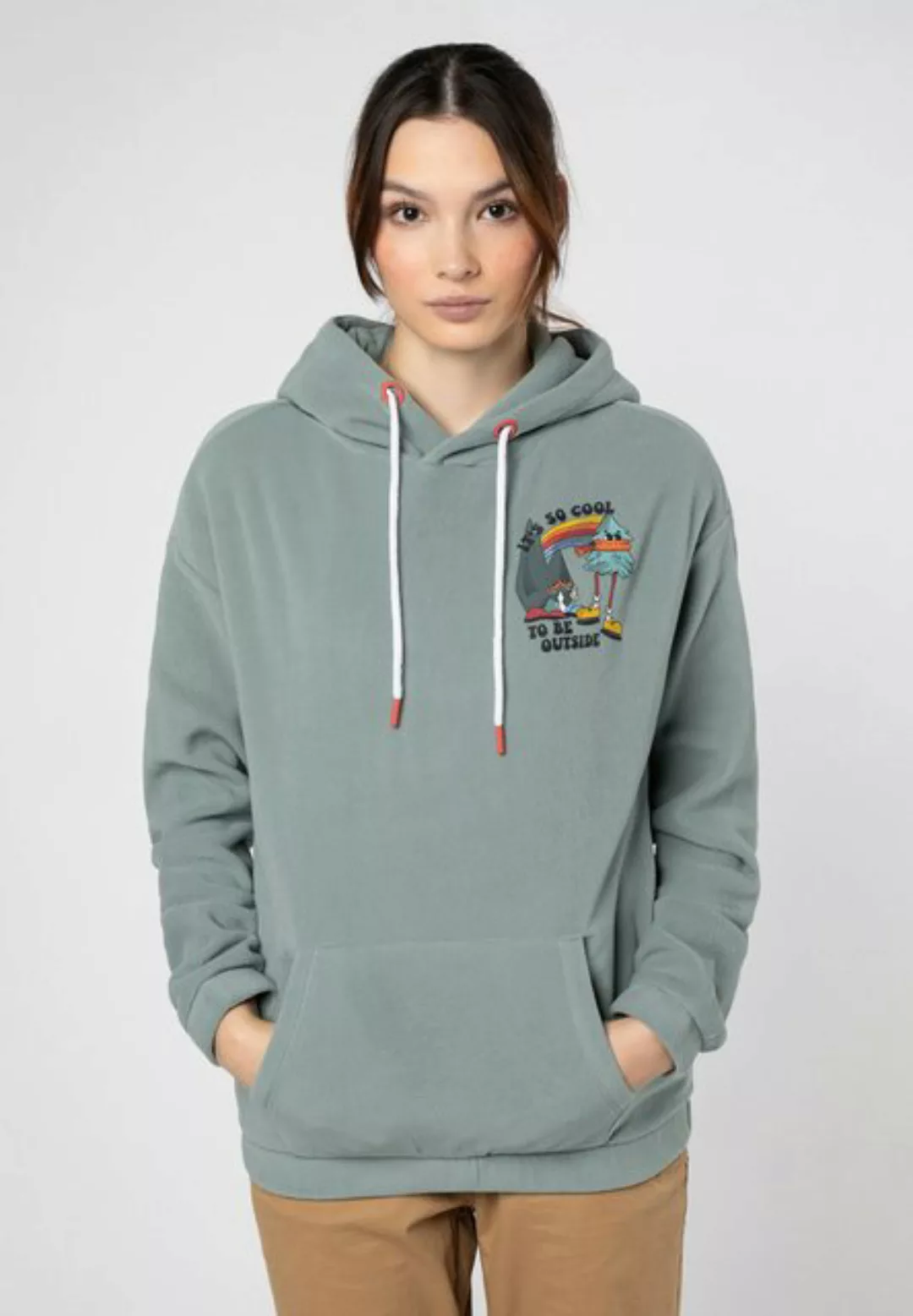 SUBLEVEL Fleecepullover Fleece Hoodie mit Backprint günstig online kaufen