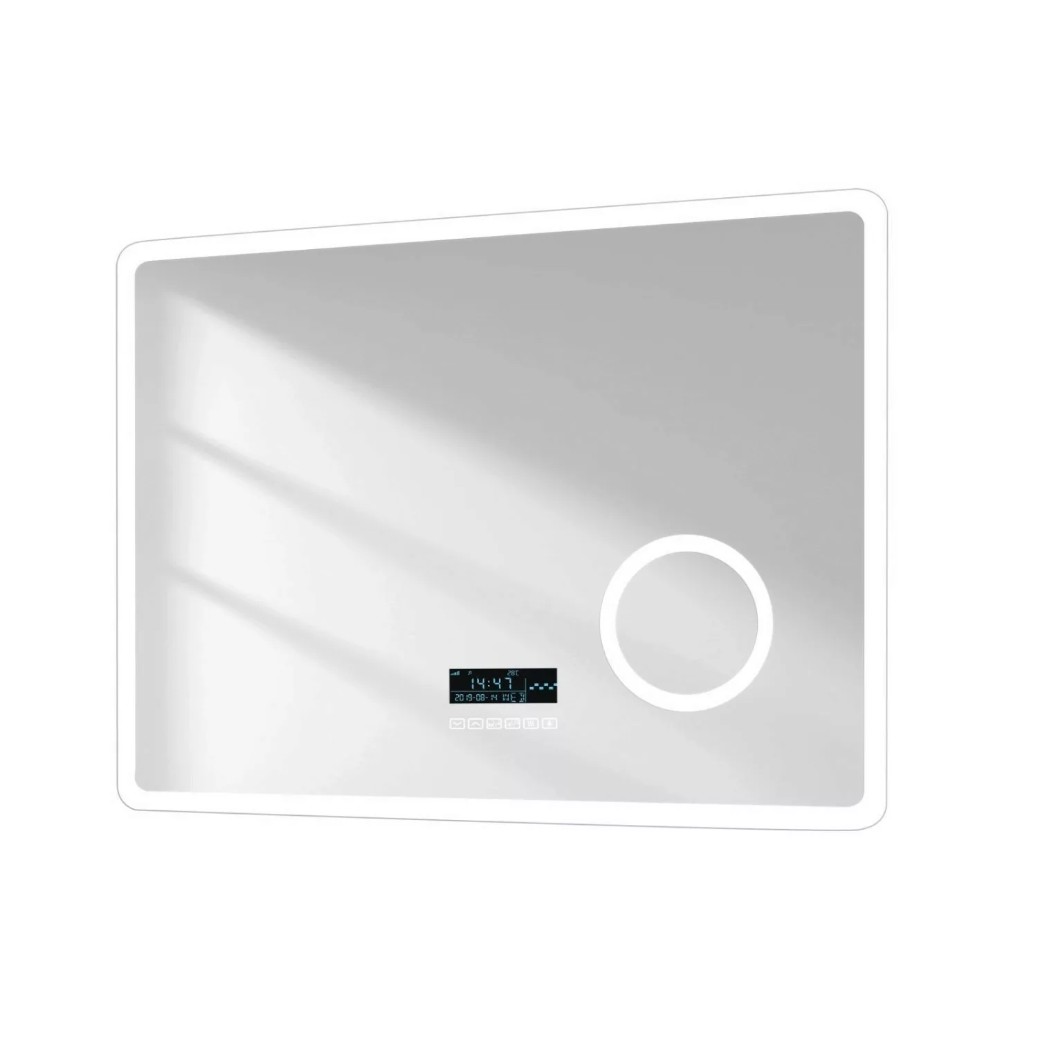 Emke Badspiegel mit 3-fache Vergrößerung 80 x 60 cm Bluetooth LED Spiegel m günstig online kaufen