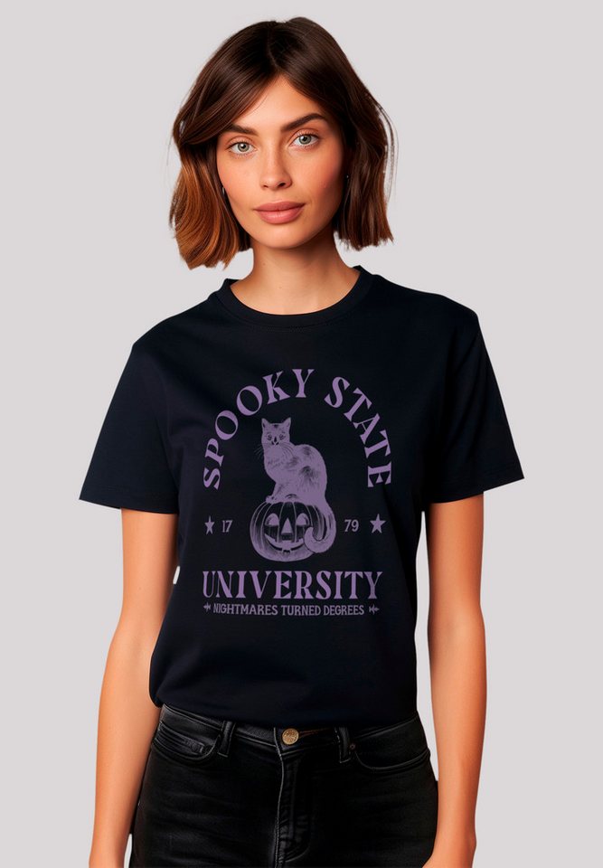 F4NT4STIC T-Shirt Halloween University Spooky state cat Premium Qualität, H günstig online kaufen