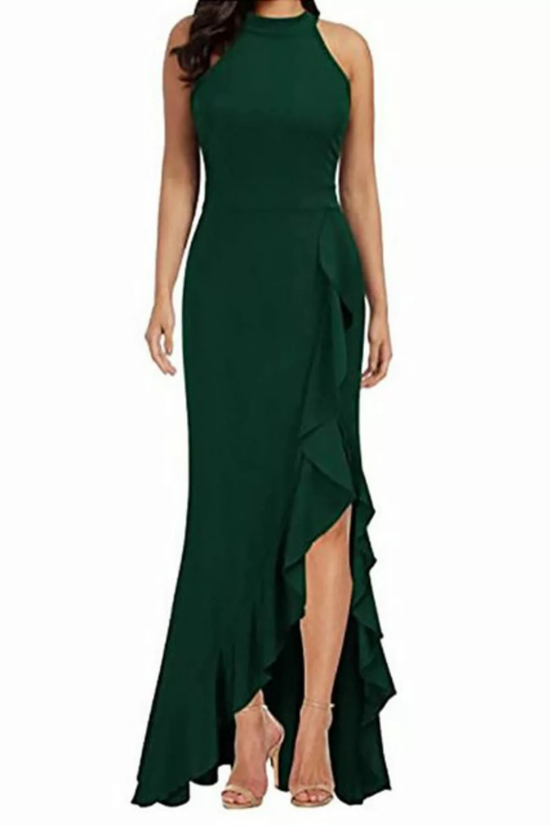 JDMGZSR Abendkleid Damen hohe Taille Abendkleid Freizeit einfarbig Strandkl günstig online kaufen