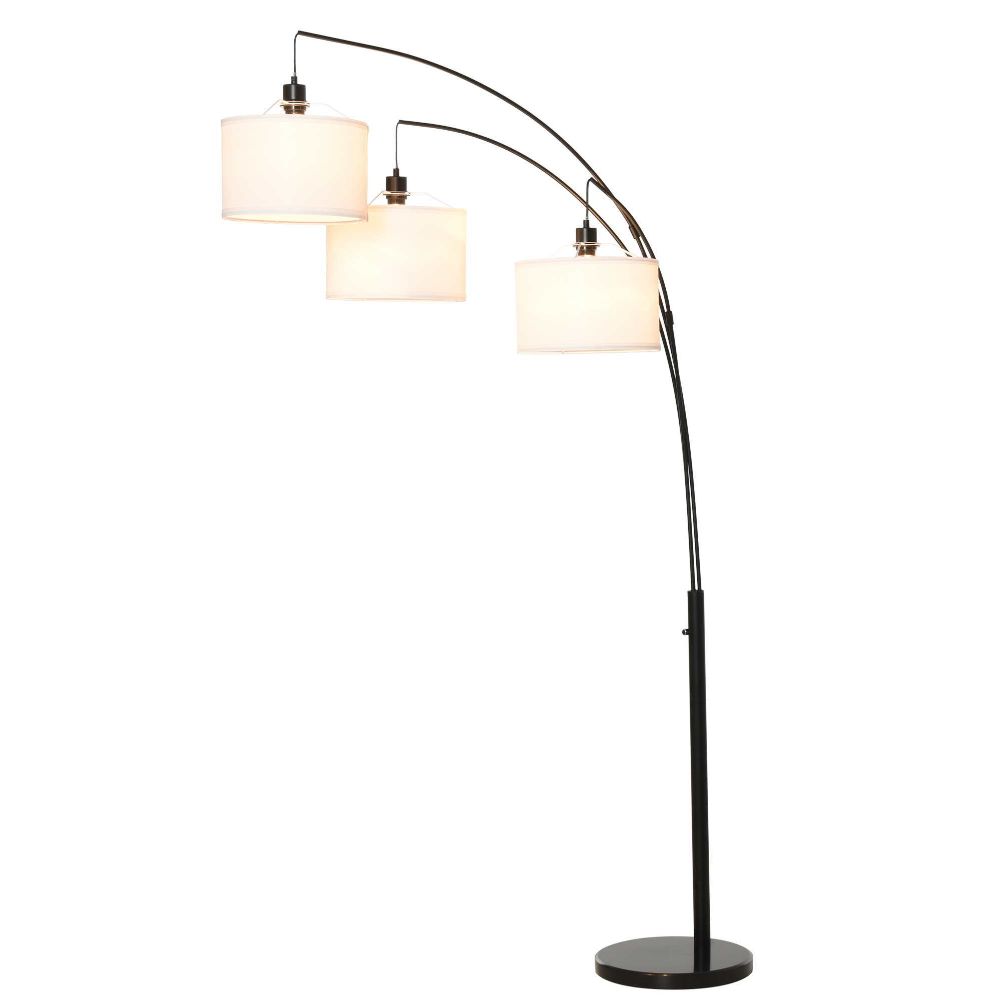 HOMCOM Stehlampe mit 3 Lichtern und flexiblen Armen, Marmorsockel und Metal günstig online kaufen