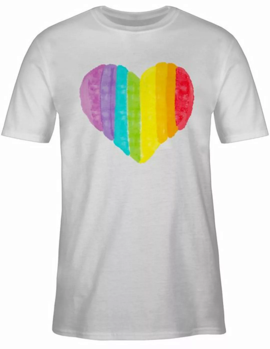 Shirtracer T-Shirt Regenbogen Herz LGBT Kleidung günstig online kaufen