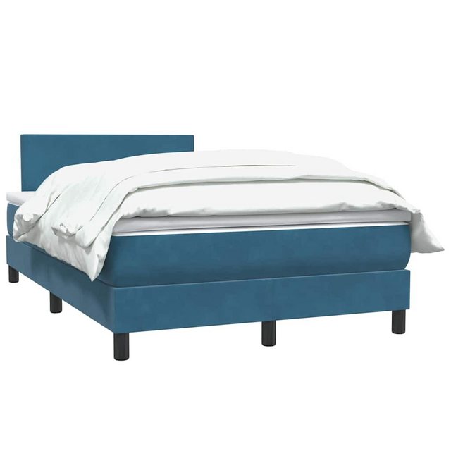 vidaXL Bett Boxspringbett mit Matratze Dunkelblau 120x220 cm Samt günstig online kaufen