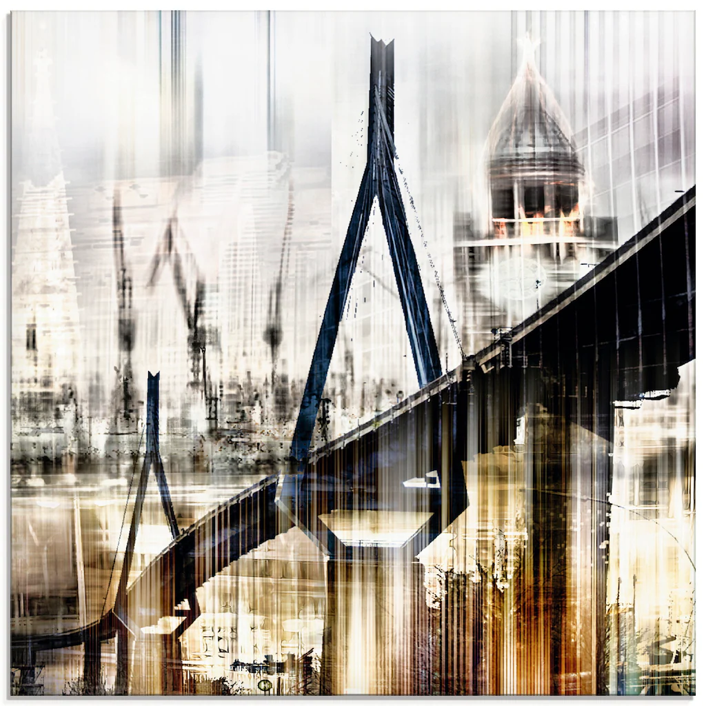 Artland Glasbild "Hamburg Skyline Collage III", Deutschland, (1 St.), in ve günstig online kaufen
