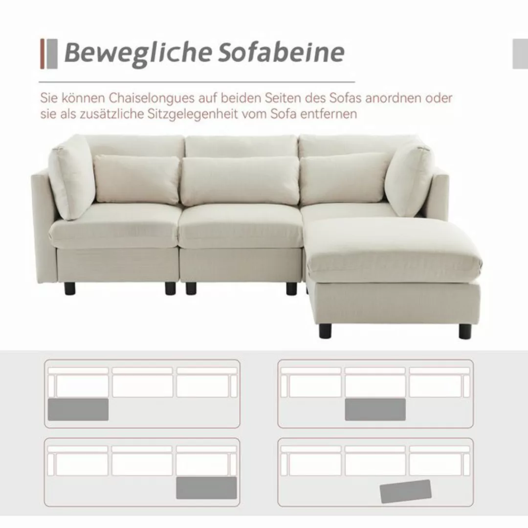 PHOEBE CAT Ecksofa, Polstersofa Wohnzimmersofa 3-Sitzer-Sofa Schlafsofa, L- günstig online kaufen