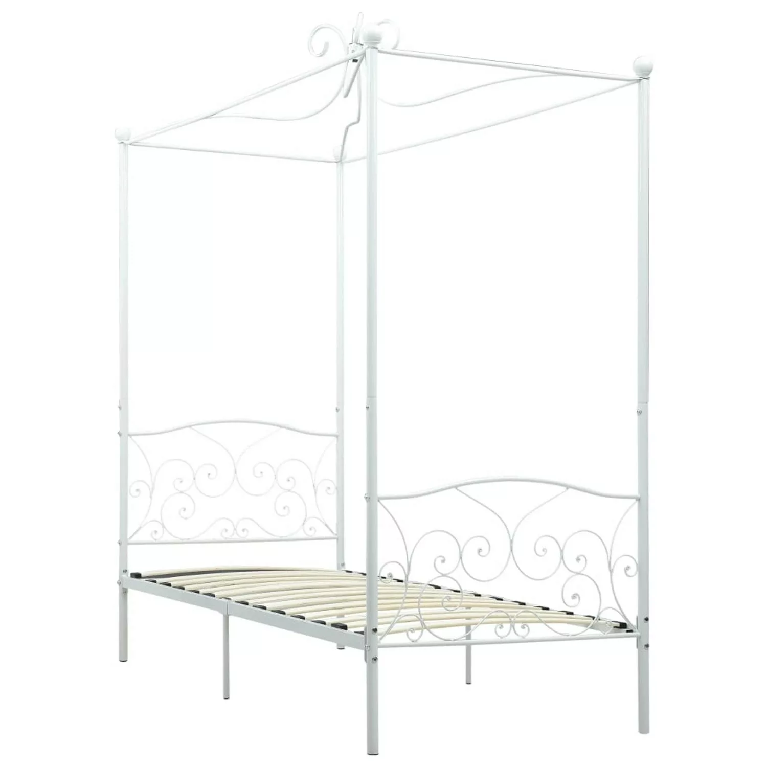 Himmelbett-gestell Weiß Metall 90 X 200 Cm günstig online kaufen