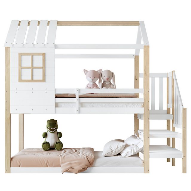 Gotagee Kinderbett Etagenbett 90x200cm Hausbett Jugendbett Holzbett mit Fal günstig online kaufen