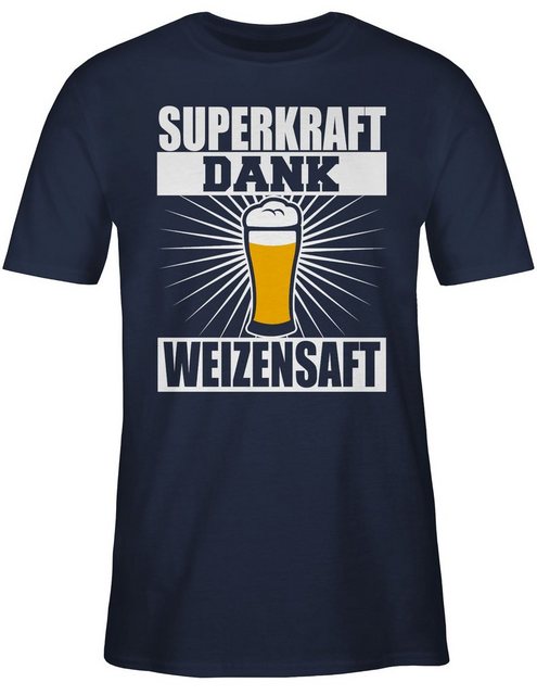 Shirtracer T-Shirt Superkraft dank Weizensaft - weiß Sprüche Statement mit günstig online kaufen