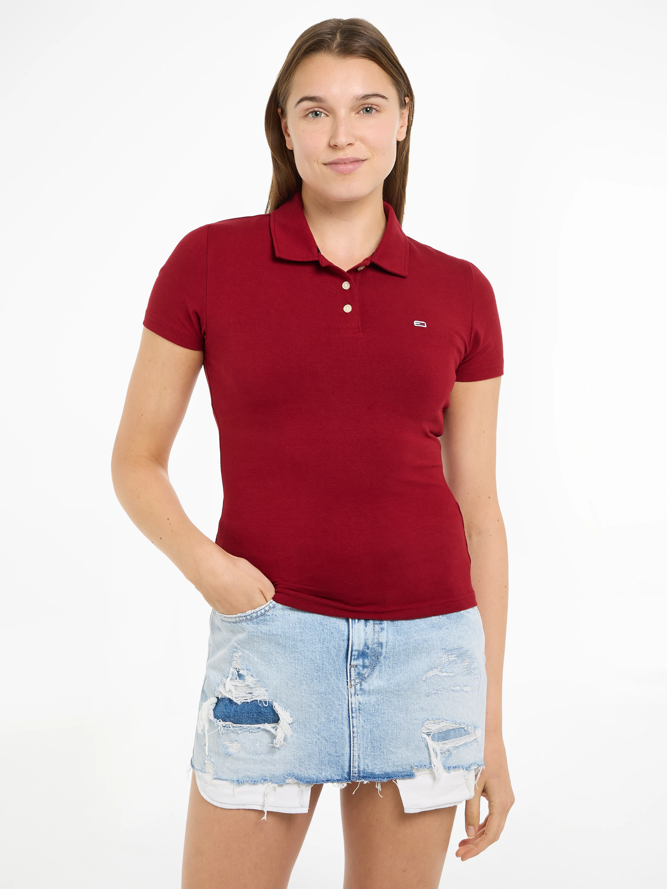 Tommy Jeans Poloshirt, mit kurzer Knopfleiste günstig online kaufen