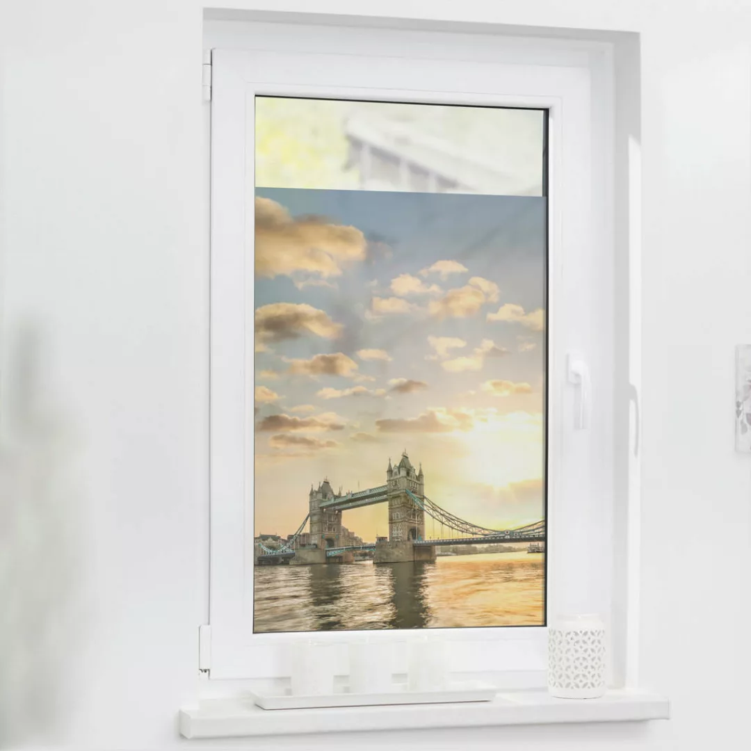 LICHTBLICK Fensterfolie London orange B/L: ca. 100x130 cm günstig online kaufen