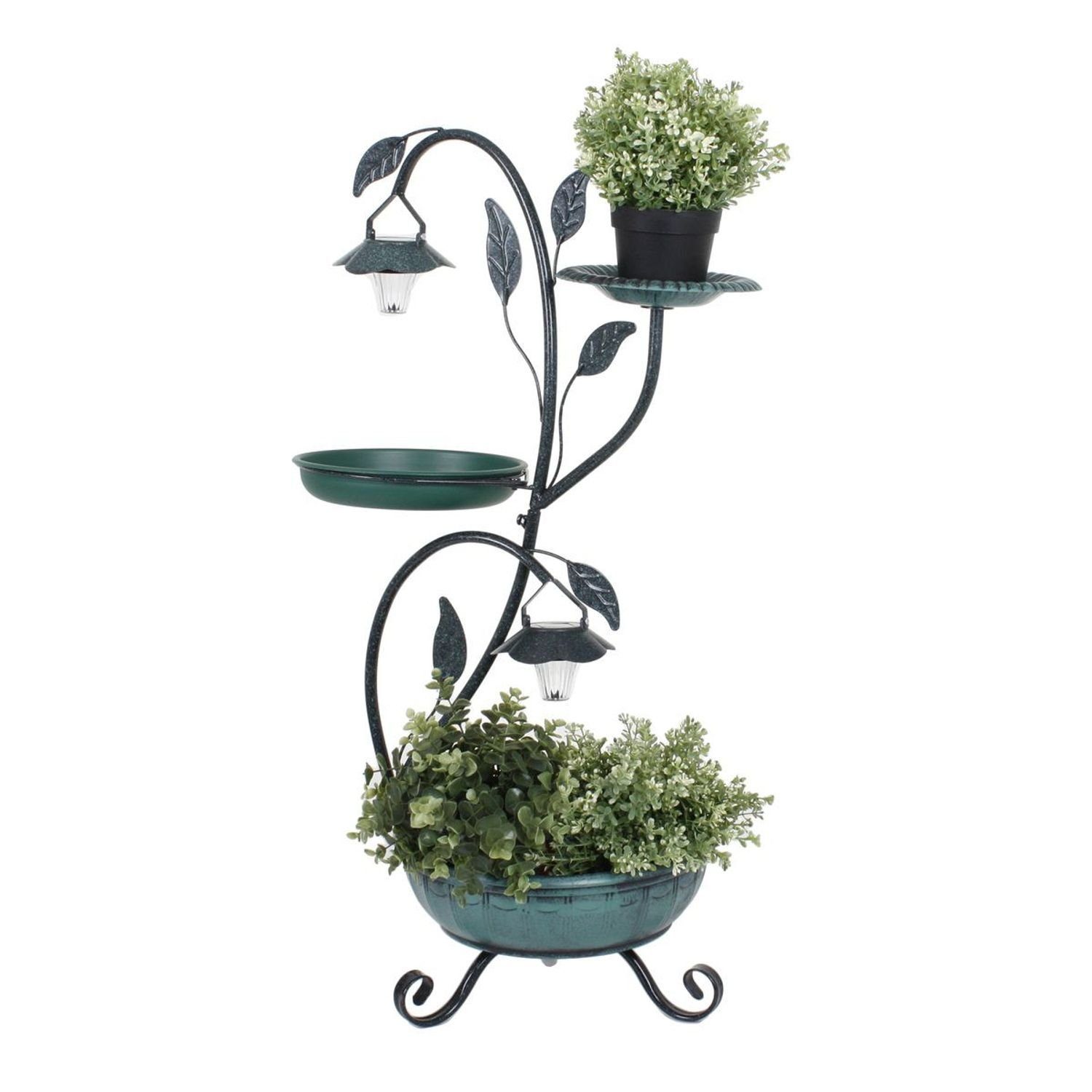 Garden Pleasure Pflanzständer mit Solar-Beleuchtung 78 cm x 45 cm x 31 cm G günstig online kaufen