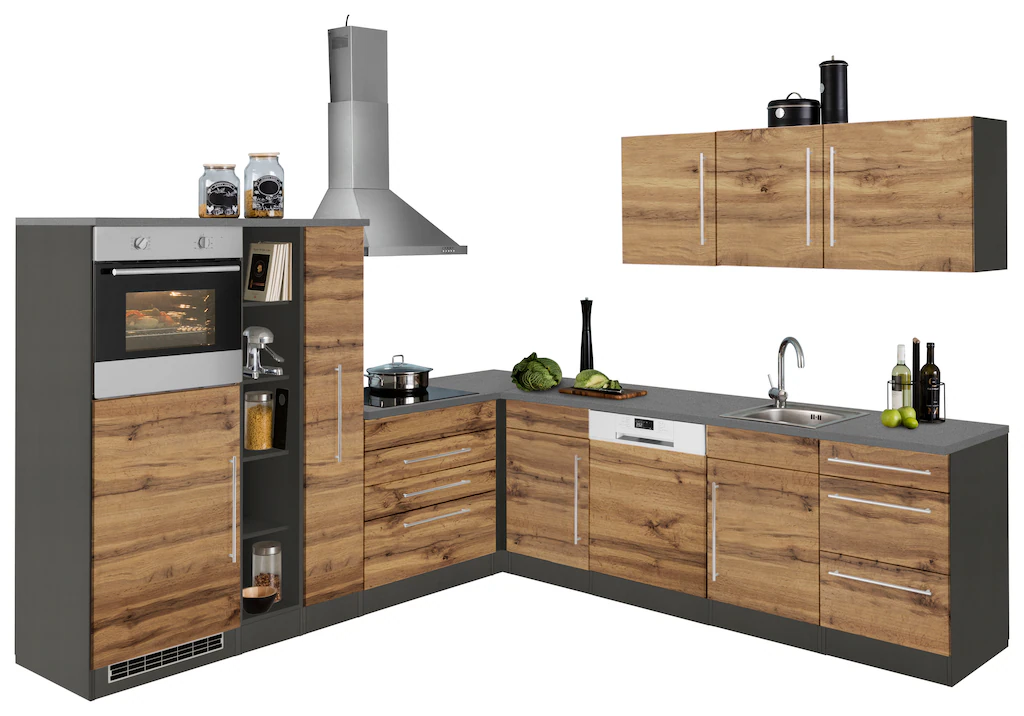 Kochstation Winkelküche "KS-Samos", ohne E-Geräte, Stellbreite 260 x 270 cm günstig online kaufen