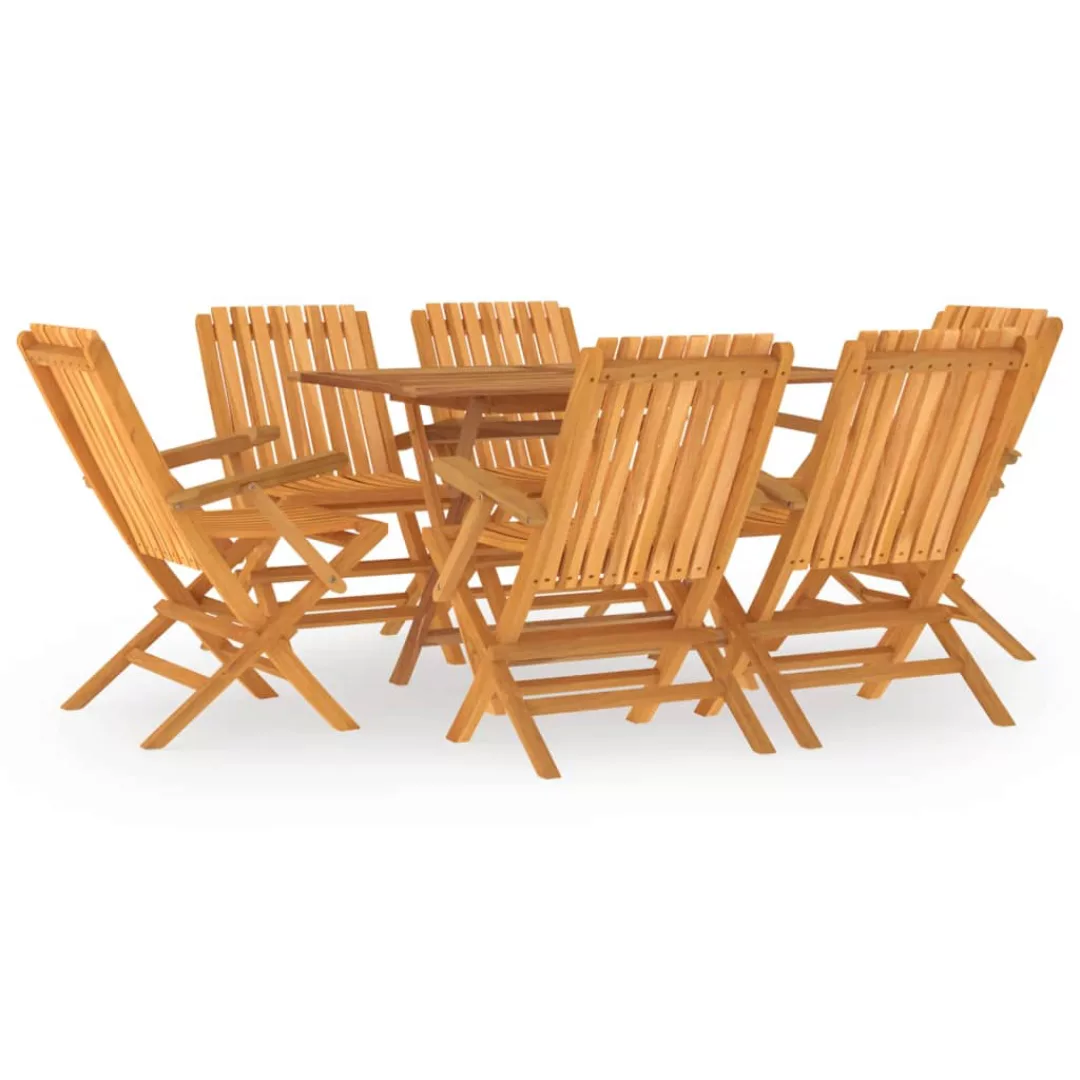 Vidaxl 7-tlg. Garten-essgruppe Massivholz Teak günstig online kaufen