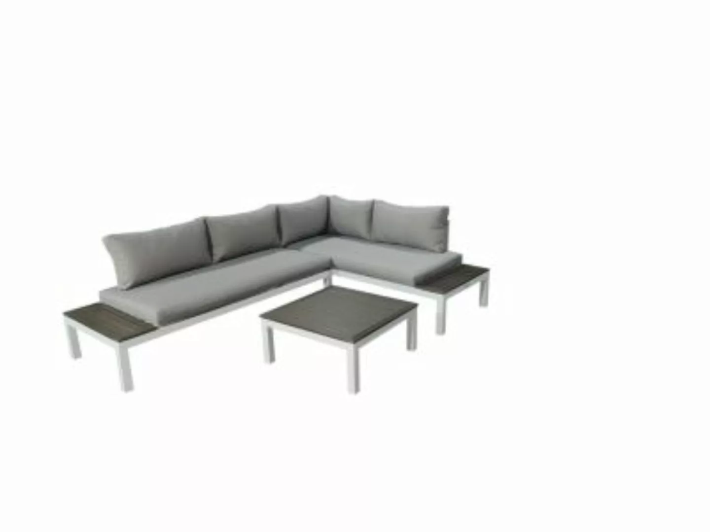 Gartenfreude Lounges Aluminium Sitzgarnitur Ambience mit WPC-Streben grau-k günstig online kaufen