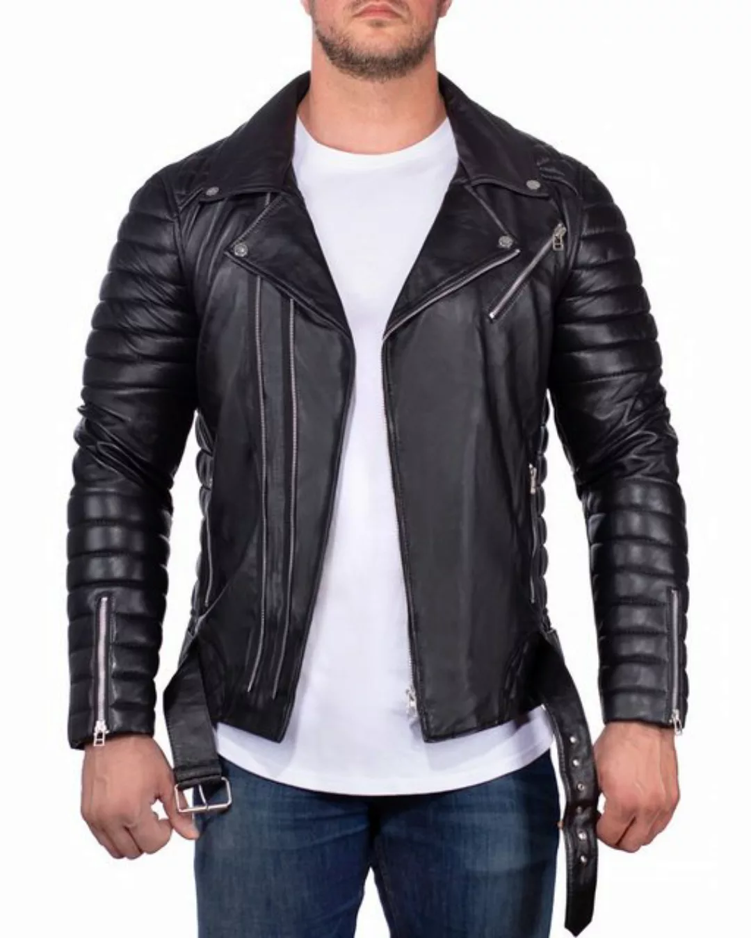 Reichstadt Lederjacke Herren Echtleder-und Kunstleder Jacke RS001 im Bikers günstig online kaufen