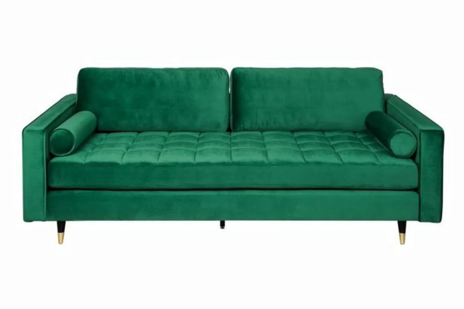 LebensWohnArt Sofa Modernes 3er Sofa 220cm COMFORT grün Samt Federkern günstig online kaufen