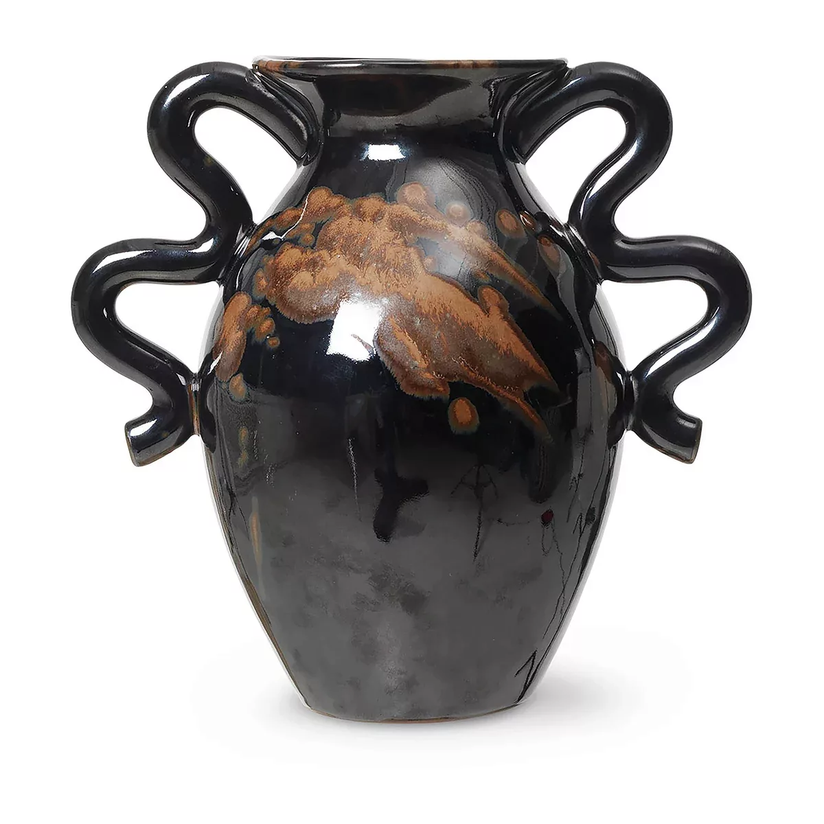 Vase Verso keramik schwarz / Ø 18 x H 27 cm - Ferm Living - Schwarz günstig online kaufen
