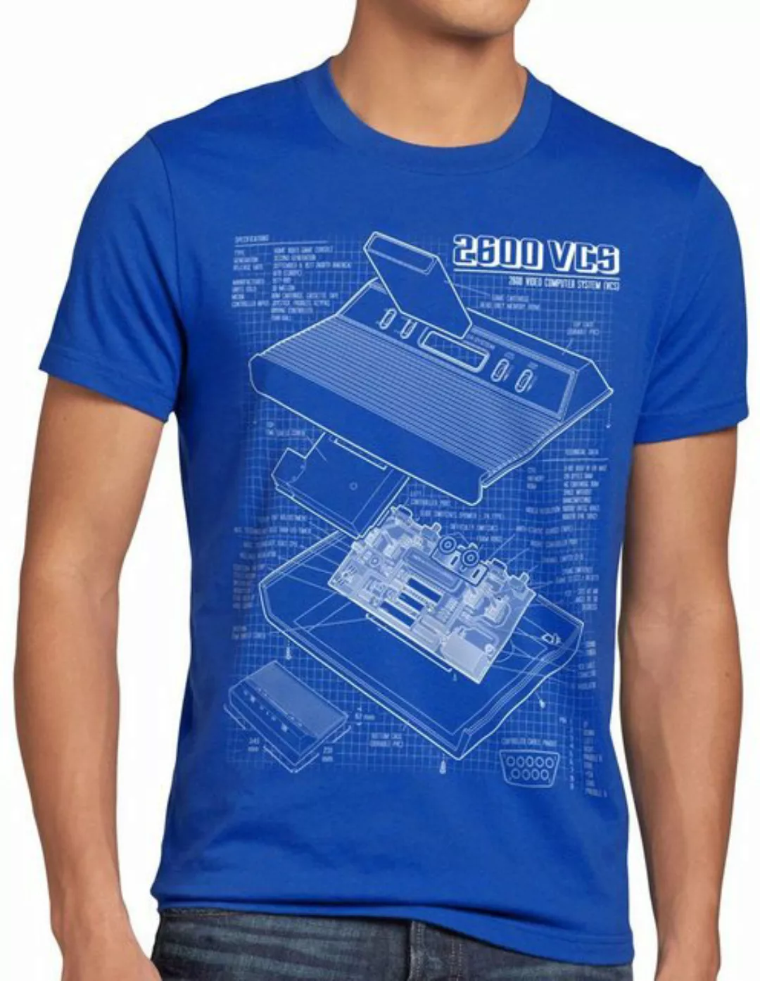 style3 T-Shirt VCS 2600 Heimcomputer Blaupause classic atari gamer80er retr günstig online kaufen