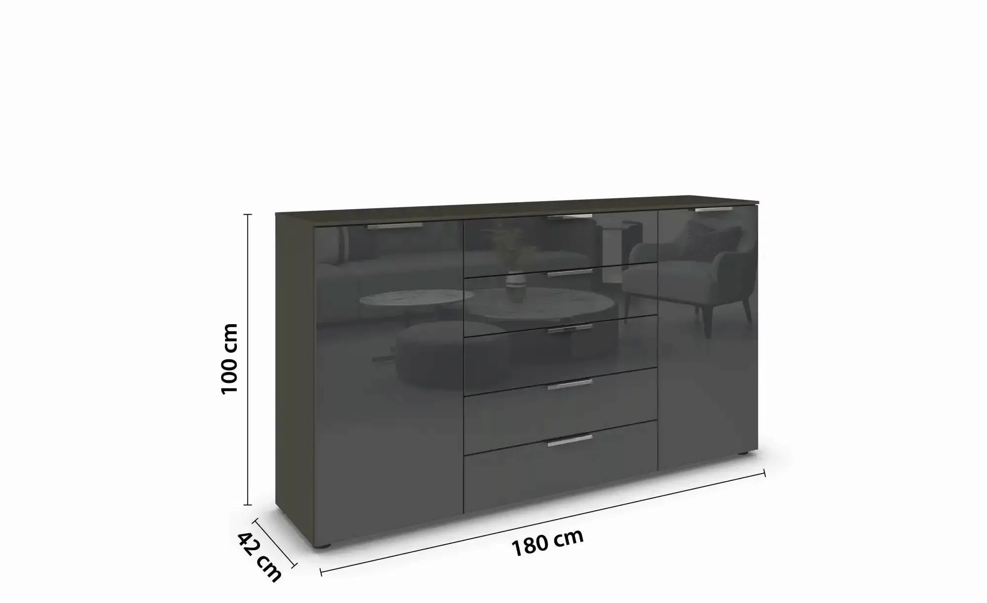 rauch Kommode "Kommode Türkommode Sideboard Kombikommode FLIPP mit Glasfron günstig online kaufen