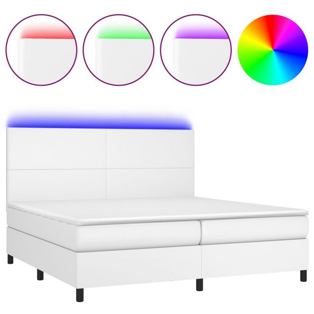 vidaXL Boxspringbett Boxspringbett mit Matratze & LED Kunstleder (200 x 200 günstig online kaufen